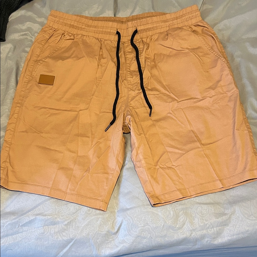 Men's Tan Drawstring Shorts